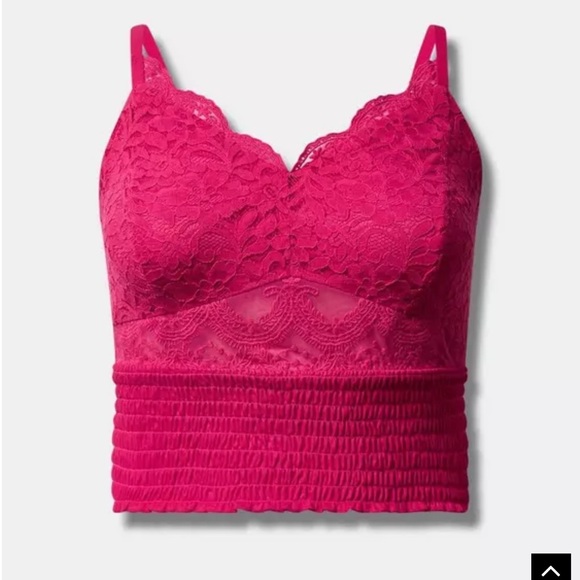 torrid Tops - Torrid SIZE 6 Pink Lace Crop Top